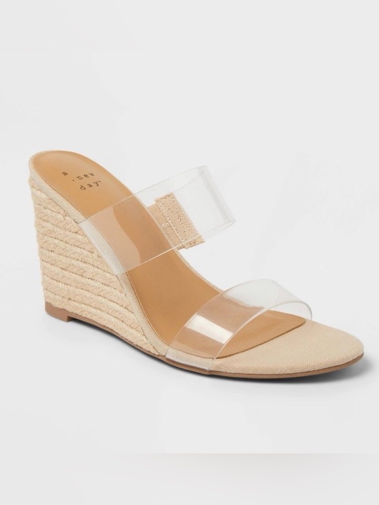 a new day Shoes - A New Day Ansel Transparent Strap Wedge Sandal in Natural